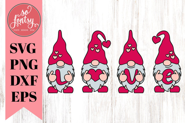 Love Gnome Valentine's Day SVG SVG So Fontsy Design Shop 