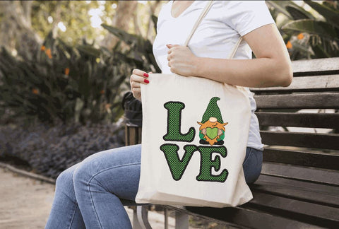 LOVE Gnome with Horse Shoe, St. Patrick Machine Embroidery Design Embroidery/Applique DESIGNS Angie 