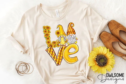 Love Gnomes Sunflower Sublimation Sublimation Owlsome.Designs 
