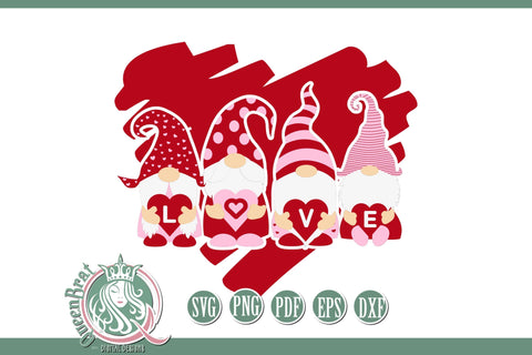 Love Gnomes SVG SVG QueenBrat Digital Designs 