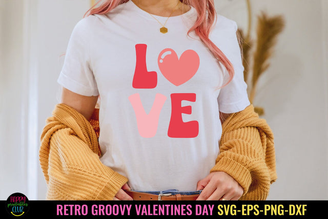 Love Groovy Valentine SVG I Retro Valentines Day SVG SVG Happy Printables Club 