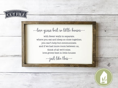 Love Grows Best in Little Houses SVG | Family SVG | Rustic Sign Design SVG LilleJuniper 