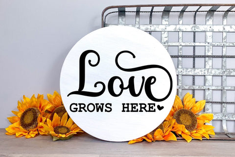 Love Grows Here I Spring Door Sign SVG I Spring Sign SVG SVG Happy Printables Club 