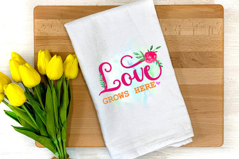 Love Grows Here I Spring Sublimation I Spring Quotes PNG Sublimation Happy Printables Club 