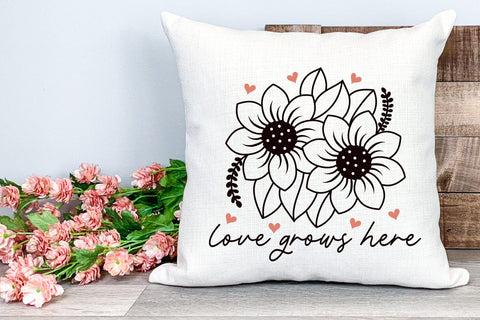 Love Grows Here SVG Valentine's Day SVG Cut File SVG zoellartz 