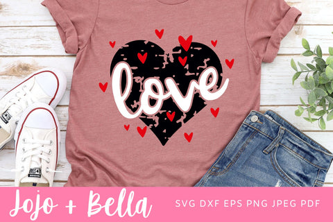 Love Grunge Heart SVG, Grunge Valentines SVG, Valentines Quote Svg, Grunge Love Quote SVG, Distressed Love Svg, Grunge Love Sign Svg, Svg files for Cricut, Sublimation SVG Jojo&Bella 