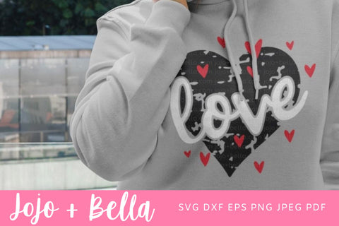 Love Grunge Heart SVG, Grunge Valentines SVG, Valentines Quote Svg, Grunge Love Quote SVG, Distressed Love Svg, Grunge Love Sign Svg, Svg files for Cricut, Sublimation SVG Jojo&Bella 