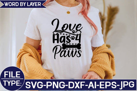 Love Has 4 Paws SVG Cut File SVG Studio Innate 