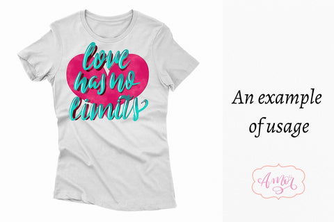 Love has no limits sublimation design, valentines design Sublimation Amorclipart 