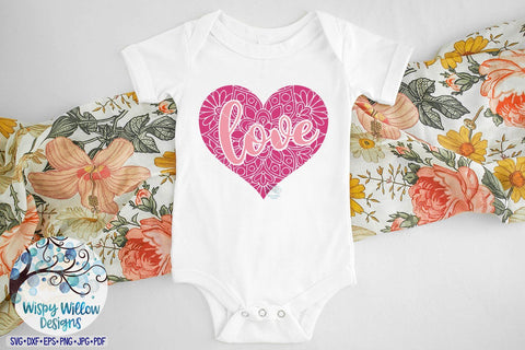 Love Heart Mandala SVG SVG Wispy Willow Designs 