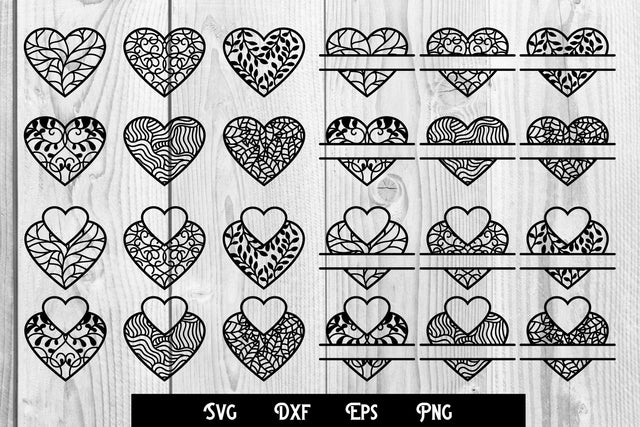 Love, heart split monogram, valentine SVG dadan_pm 