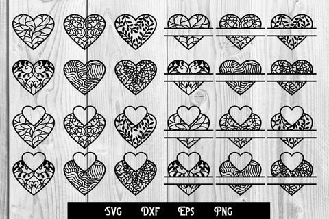 Love, heart split monogram, valentine SVG dadan_pm 