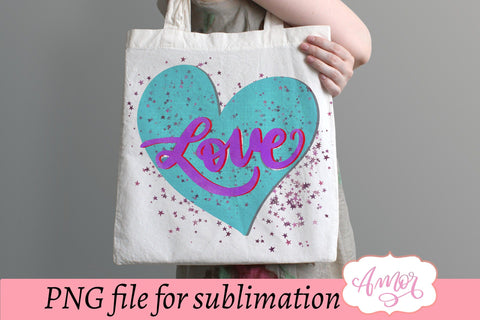 Love heart sublimation design for T-shirts Sublimation Amorclipart 