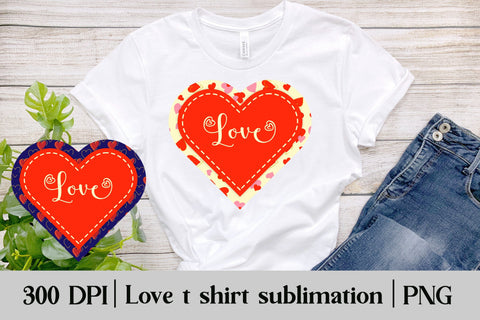Love heart sublimation design | Valentines t shirt design Sublimation Svetana Studio 