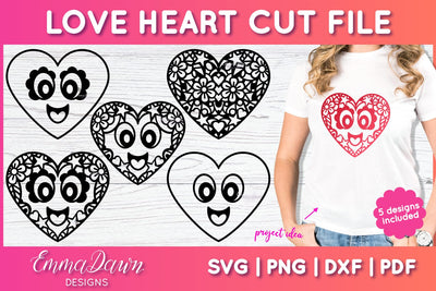 Love Heart SVG | Cute Heart SVG Bundle SVG Emma Dawn Designs 