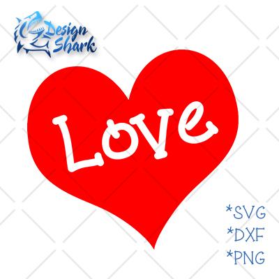Love Heart SVG Design Shark 