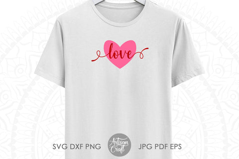 Love heart SVG, love script, love cursive SVG Artisan Craft SVG 