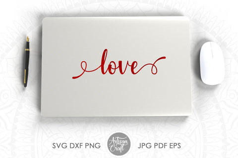 Love heart SVG, love script, love cursive SVG Artisan Craft SVG 