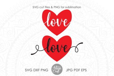 Love heart SVG, love script, love cursive SVG Artisan Craft SVG 