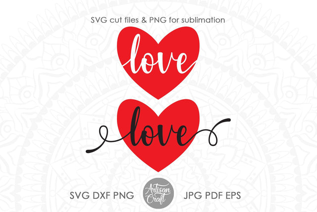 Love heart SVG, love script, love cursive SVG Artisan Craft SVG 