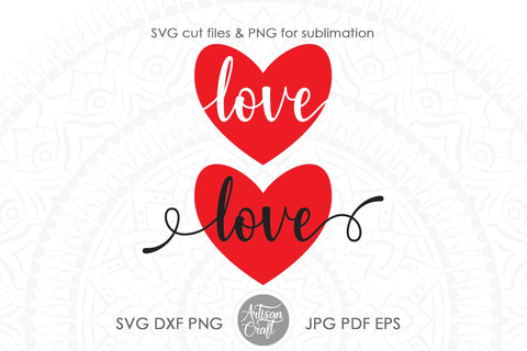 Love heart SVG, love script, love cursive SVG Artisan Craft SVG 