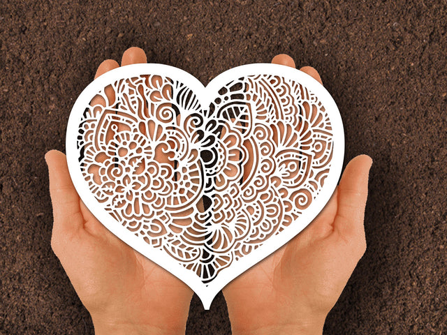 Love heart swirl Paper cut SVG Johan Ru designs 