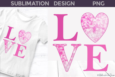 Love Heart Valentine | Valentines Day Sublimation Sublimation WatercolorColorDream 