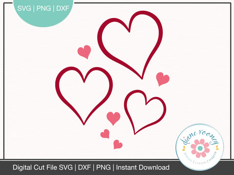 Love Hearts Confetti Valentines svg png dxf SVG Diane Rooney 
