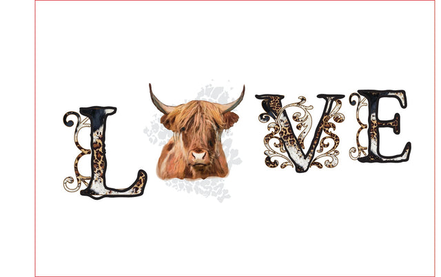 Love, Highland cow png, sublimation graphics, clipart Sublimation sublimationhappy 