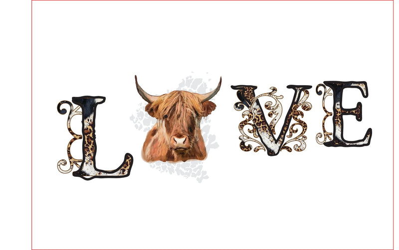 Love, Highland cow png, sublimation graphics, clipart Sublimation sublimationhappy 