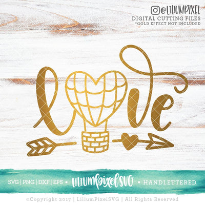 Love - Hot Air Balloon SVG Lilium Pixel SVG 