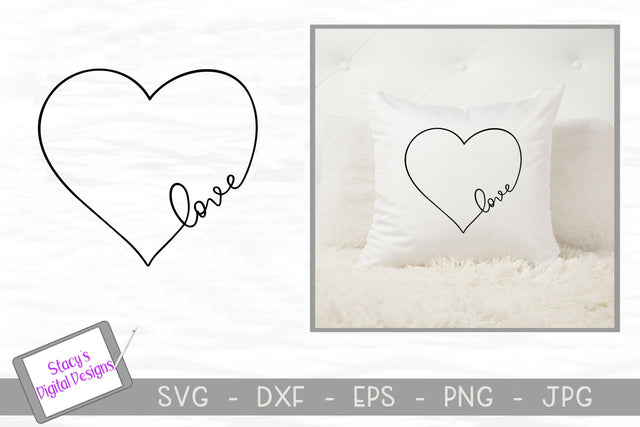 Love in a heart - handlettered SVG Stacy's Digital Designs 