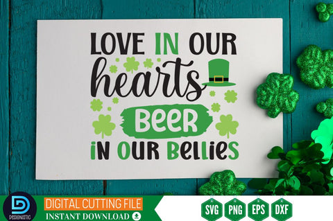 Love in our hearts beer in our bellies SVG SVG DESIGNISTIC 