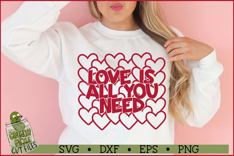 Love Is All You Need Hearts Valentine's Day SVG File SVG Crunchy Pickle 