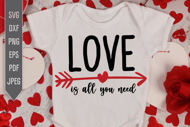 Love is All You Need Svg. Valentines Svg. Valentine's Day Svg. Dxf, Eps, Png files for Cricut, Silhouette, Sublimation, Iron On, Vinyl etc. SVG Mint And Beer Creations 