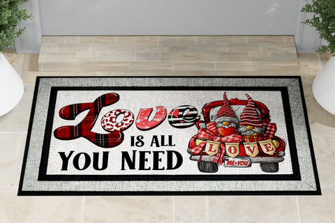 Love Is All Your Need Valentine Door Mat Sublimation PNG Sublimation BijouBay 