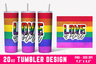 Love Is Blind | 20oz Gay Pride Tumbler Wrap Sublimation Hippo Creations 