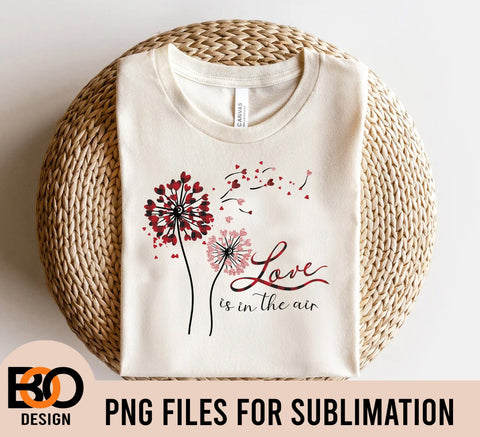 LOVE is in the air, dandelion Plaid, Valentines day design, sublimation image, transparent PNG Sublimation BOO-design 