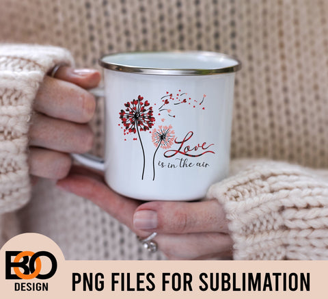 LOVE is in the air, dandelion Plaid, Valentines day design, sublimation image, transparent PNG Sublimation BOO-design 