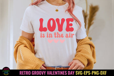 Love Is In The Air I Valentine SVG I Groovy Valentines Day SVG SVG Happy Printables Club 