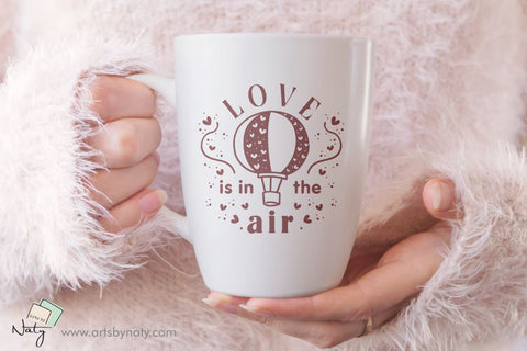 Love is in the air SVG illustration quote. SVG Arts By Naty 
