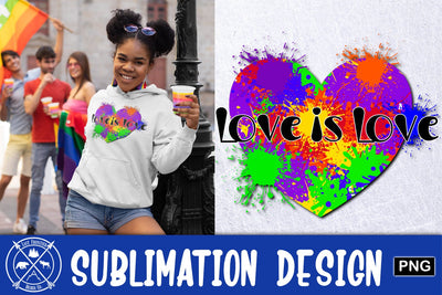 Love is Love heart Sublimation Design Sublimation Last Frontier Design Co. 