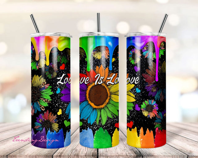 Love is love LGBT Tumbler Design, Sublimation Designs Downloads, Skinny 20oz tumbler PNG, Gay Pride Tumbler wrap design Sublimation TrendingDesign 