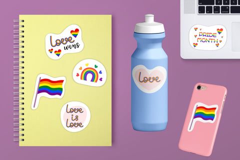 Love is Love PNG Printable Stickers Set | Pride Month EPS vector Sublimation AnnaViolet_store 