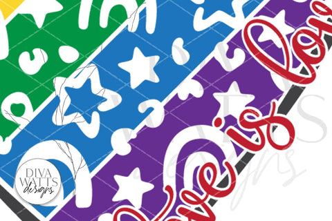 Love Is Love SVG | Leopard Print Rainbow Heart Design for Valentine's Day SVG Diva Watts Designs 