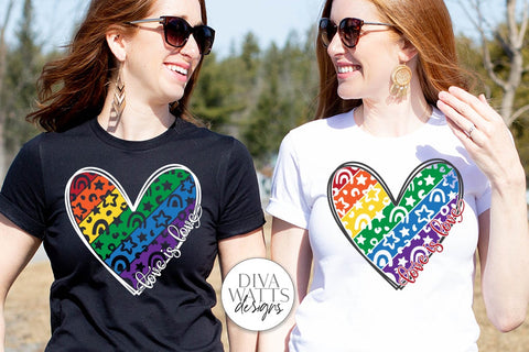 Love Is Love SVG | Leopard Print Rainbow Heart Design for Valentine's Day SVG Diva Watts Designs 