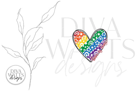 Love Is Love SVG | Leopard Print Rainbow Heart Design for Valentine's Day SVG Diva Watts Designs 