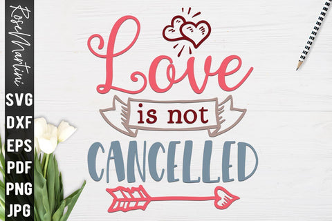 Love Is Not Cancelled SVG file for cutting machines Cricut Silhouette SVG PNG Valentine's Day Quarantine SVG RoseMartiniDesigns 