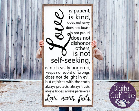 Love Is Patient Svg, Farmhouse Svg, Christian Home Sign Svg SVG Crafty Mama Studios 
