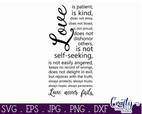 Love Is Patient Svg, Farmhouse Svg, Christian Home Sign Svg SVG Crafty Mama Studios 